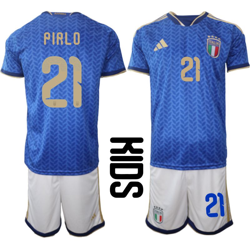 Youth 2026 World Cup National Team Italy home blue #21 Soccer Jersey